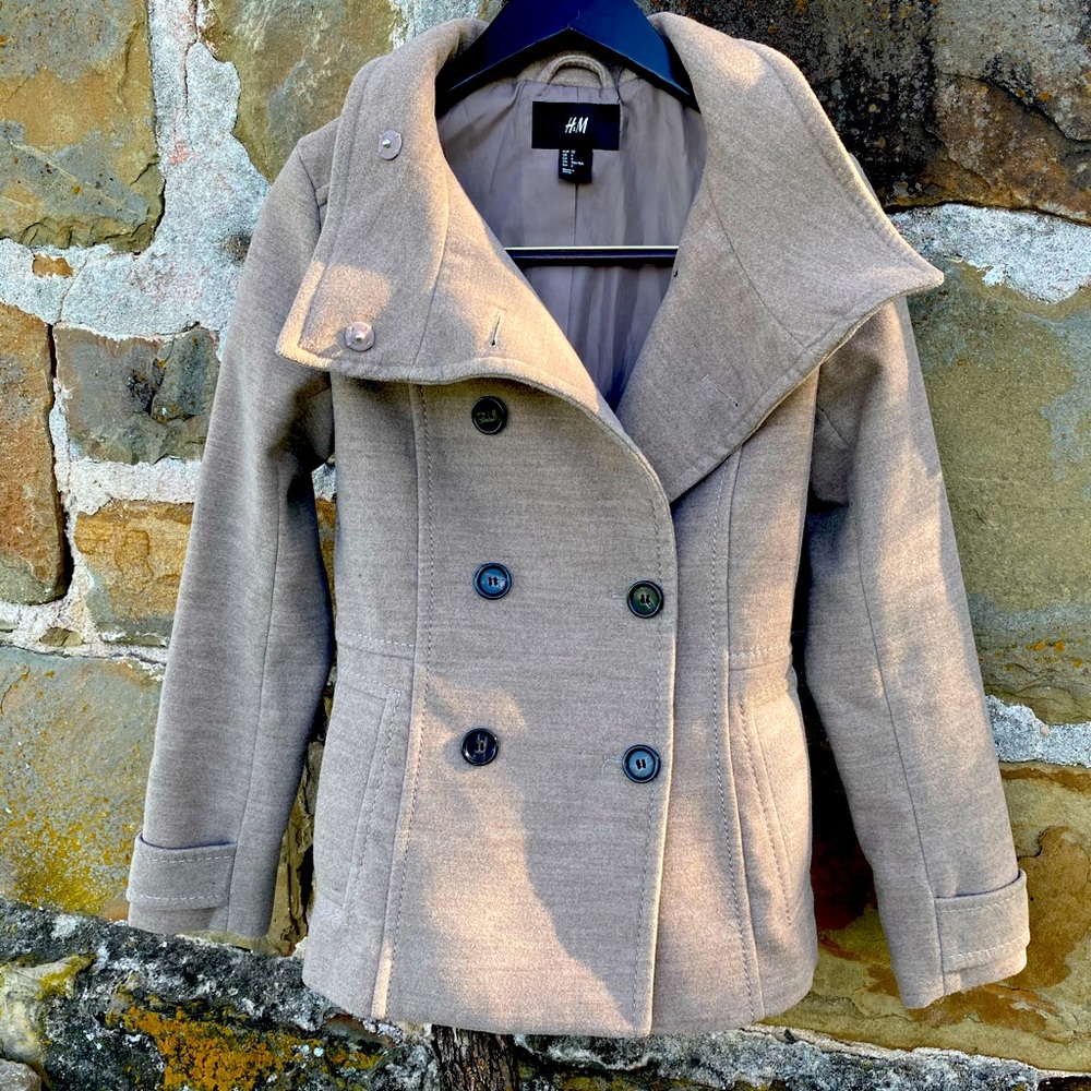 H&M women’s jacket and old navy sweater